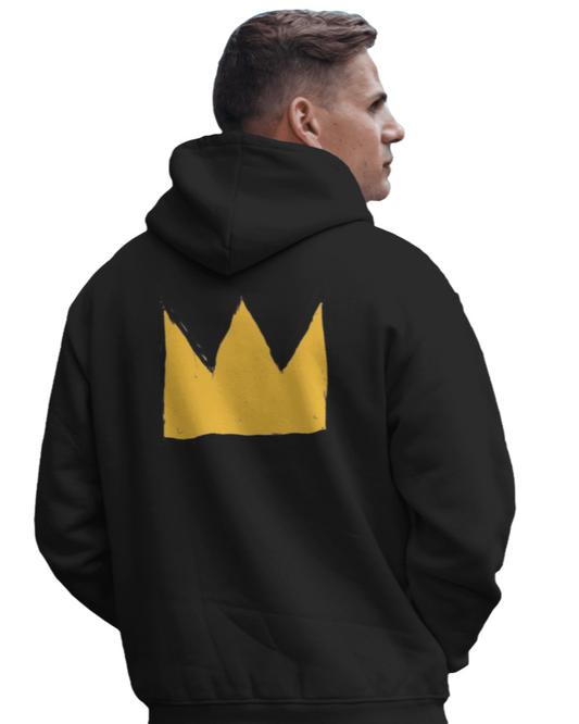 Basquiat Crown Oversized Hooded Sweatshirt