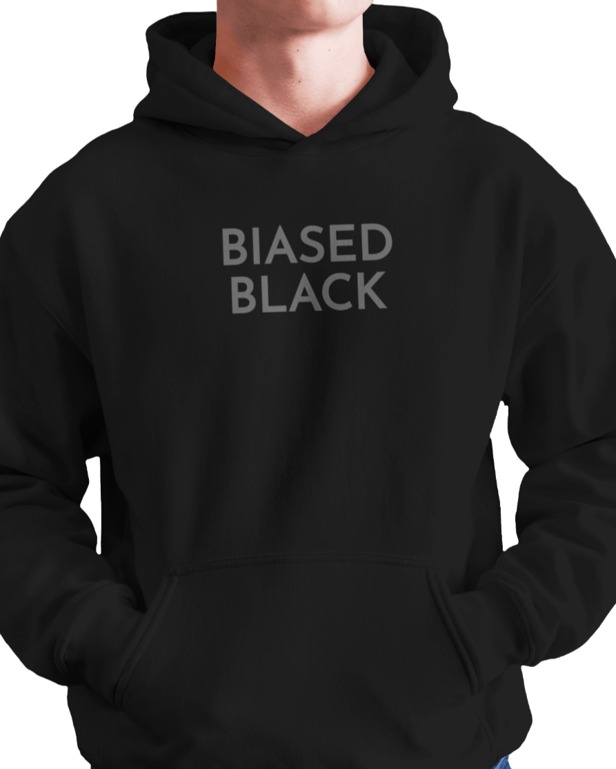 Biased Black Oversized Hooded Sweatshirt