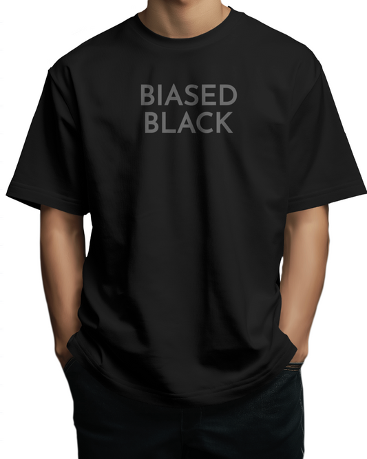 Biased Black Oversized Terry T-Shirt